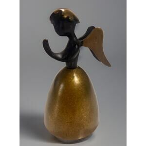 Walter Bosse Praying Angel Bell Cherub Hagenauer Brass Bronze Mid Century Decor